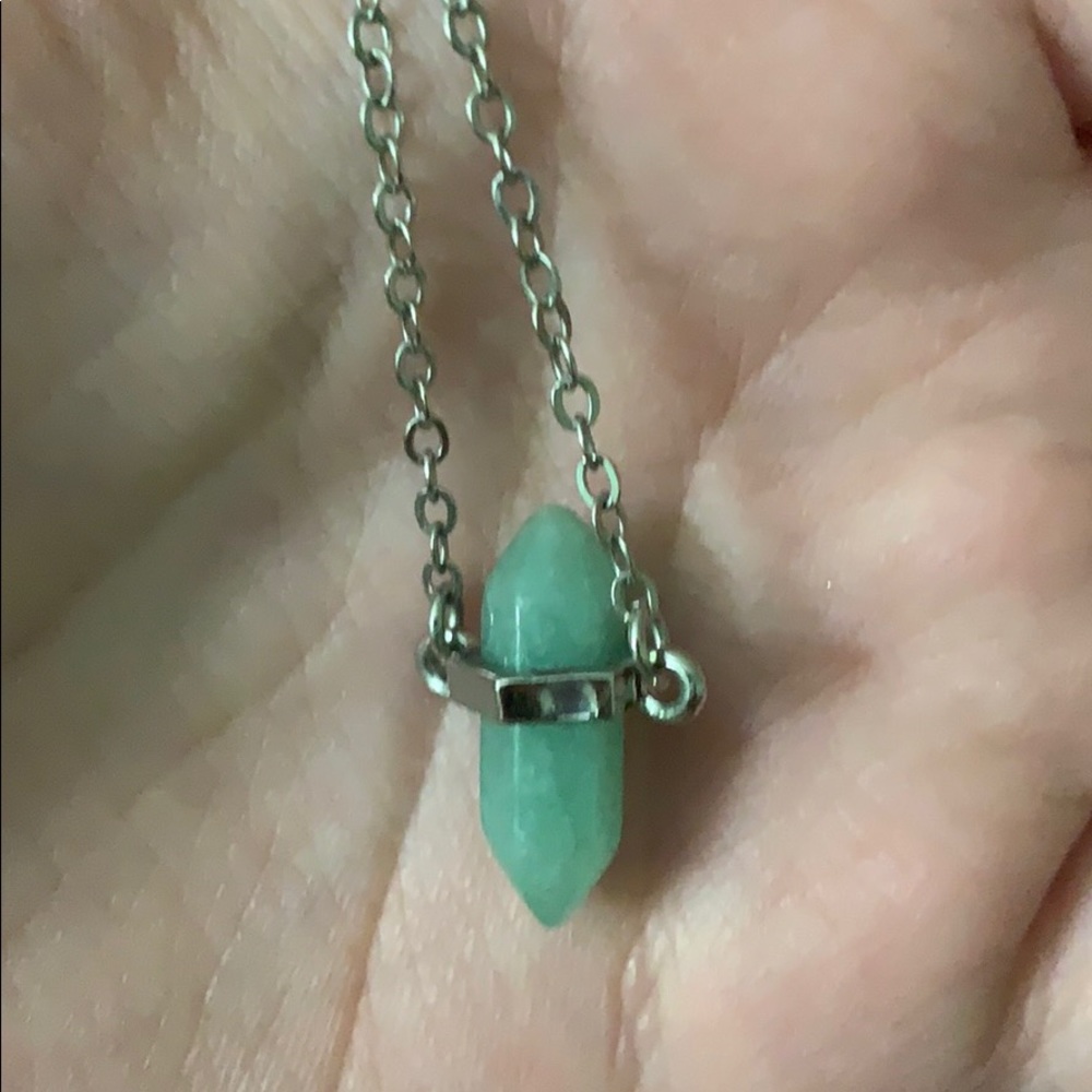 Silver crystal necklace